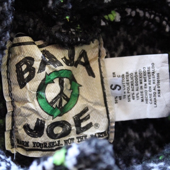 Baja Joe Hippie Hoodie Small Dark Grey and Lime Green Relaxed Hoodie - Picture 5 of 6